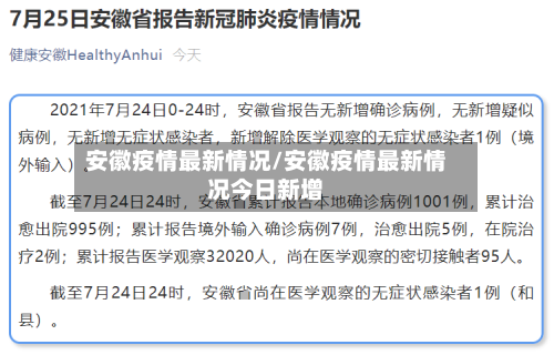 安徽疫情最新情况/安徽疫情最新情况今日新增-第3张图片