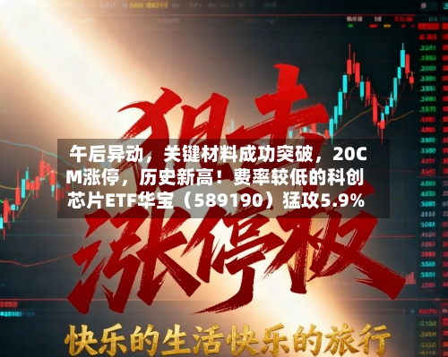 午后异动，关键材料成功突破，20CM涨停	，历史新高！费率较低的科创芯片ETF华宝（589190）猛攻5.9%-第3张图片