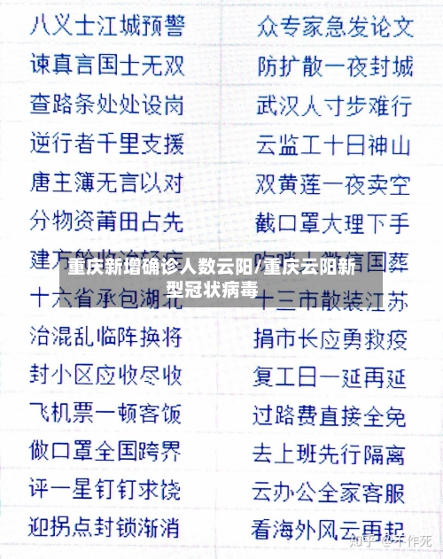 重庆新增确诊人数云阳/重庆云阳新型冠状病毒-第2张图片