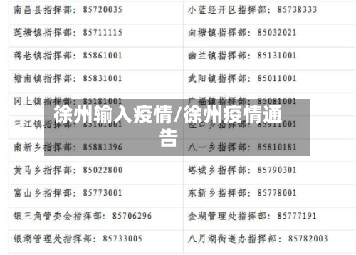 徐州输入疫情/徐州疫情通告