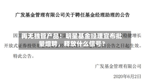 再无独管产品！明星基金经理宣布批量增聘	，释放什么信号？-第2张图片