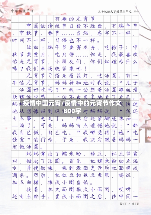 疫情中国元宵/疫情中的元宵节作文800字-第3张图片