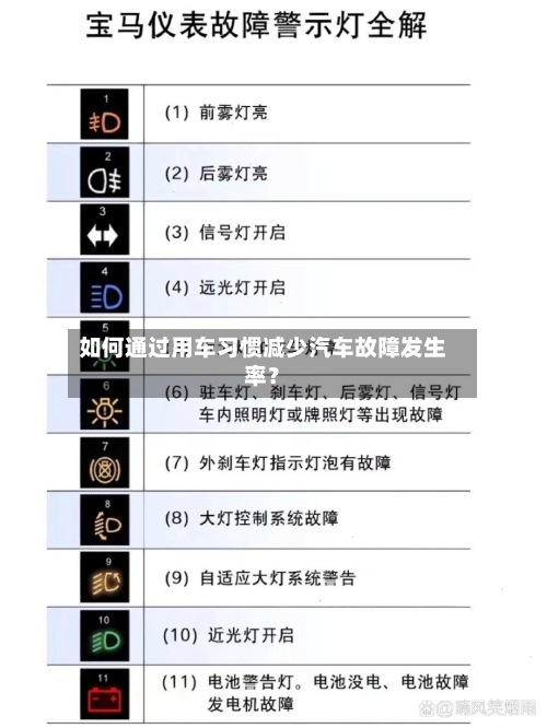 如何通过用车习惯减少汽车故障发生率？