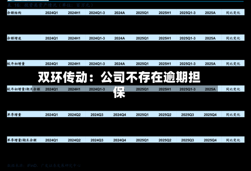 双环传动：公司不存在逾期担保