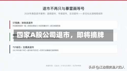 四家A股公司退市，即将摘牌