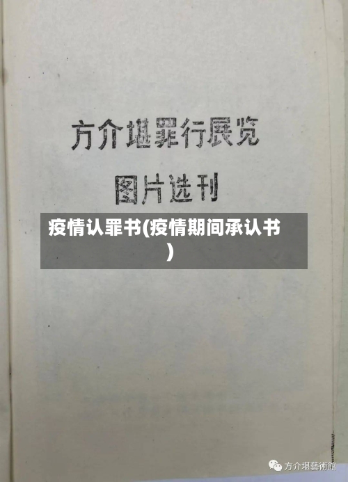 疫情认罪书(疫情期间承认书)