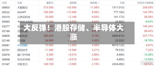 大反弹！港股存储	、半导体大涨-第3张图片