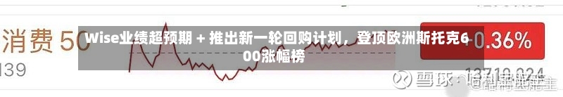 Wise业绩超预期 + 推出新一轮回购计划，登顶欧洲斯托克600涨幅榜-第2张图片