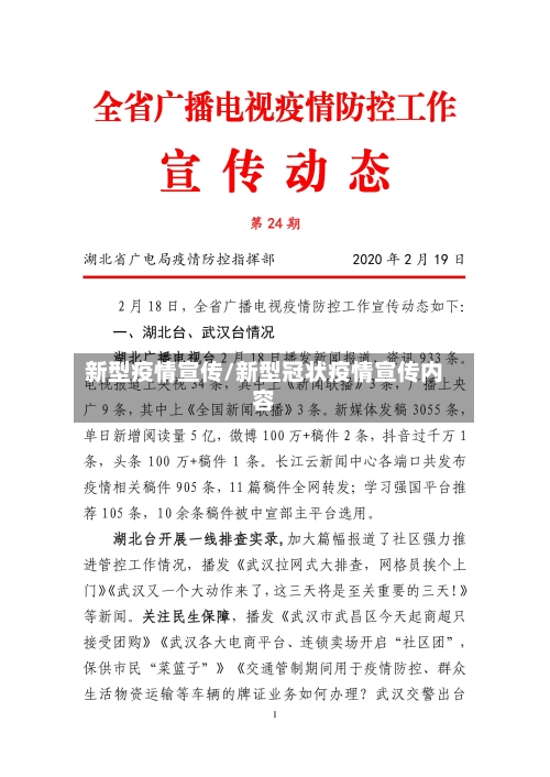 新型疫情宣传/新型冠状疫情宣传内容