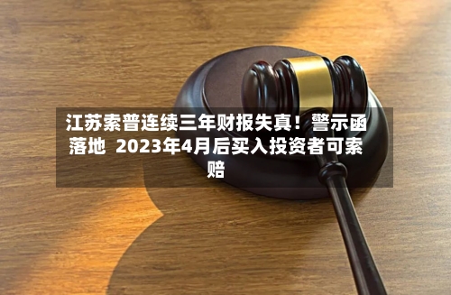 江苏索普连续三年财报失真！警示函落地  2023年4月后买入投资者可索赔-第3张图片
