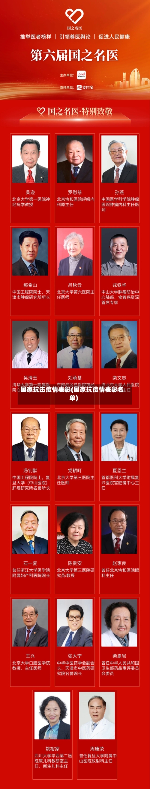 国家抗击疫情表彰(国家抗疫情表彰名单)-第2张图片