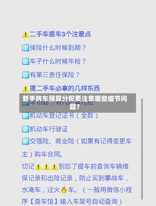 新手购车预算分配要注意哪些细节问题？-第3张图片