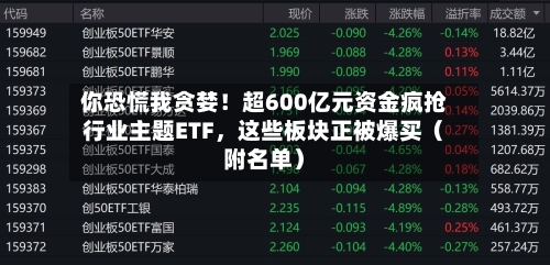 你恐慌我贪婪！超600亿元资金疯抢行业主题ETF，这些板块正被爆买（附名单）-第2张图片