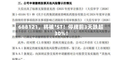 688121，将被*ST！停牌前3天跌超30%！-第2张图片