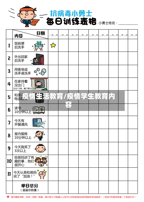 疫情生活教育/疫情学生教育内容