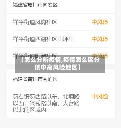 【怎么分辨疫情,疫情怎么区分低中高风险地区】