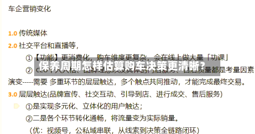 保养周期怎样估算购车决策更清晰？
