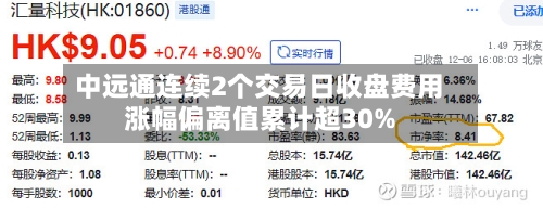 中远通连续2个交易日收盘费用涨幅偏离值累计超30%
