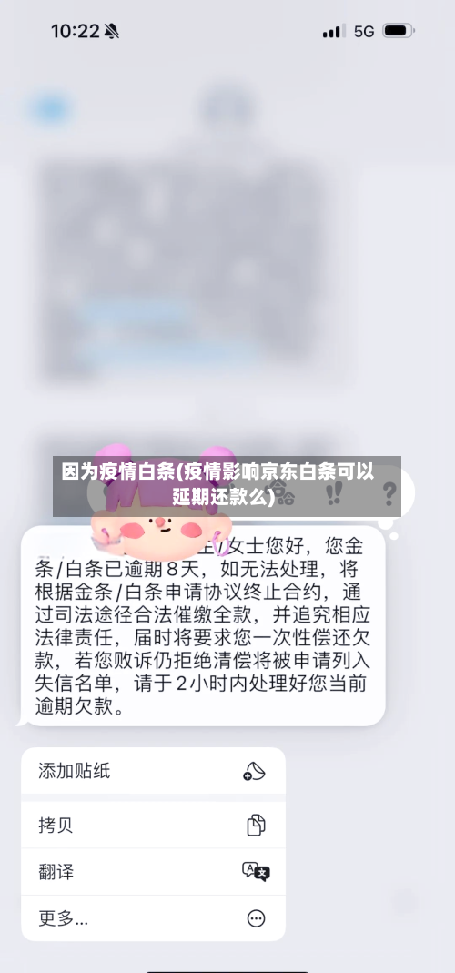 因为疫情白条(疫情影响京东白条可以延期还款么)-第2张图片