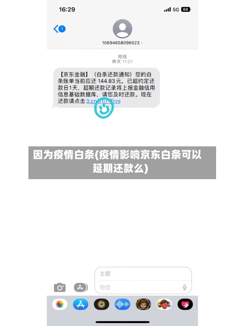 因为疫情白条(疫情影响京东白条可以延期还款么)