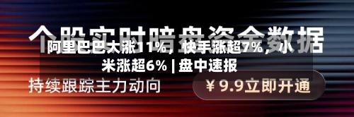 阿里巴巴大涨11%	，快手涨超7%，小米涨超6% | 盘中速报-第2张图片