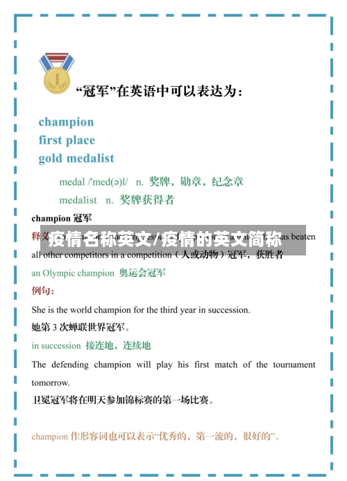疫情名称英文/疫情的英文简称