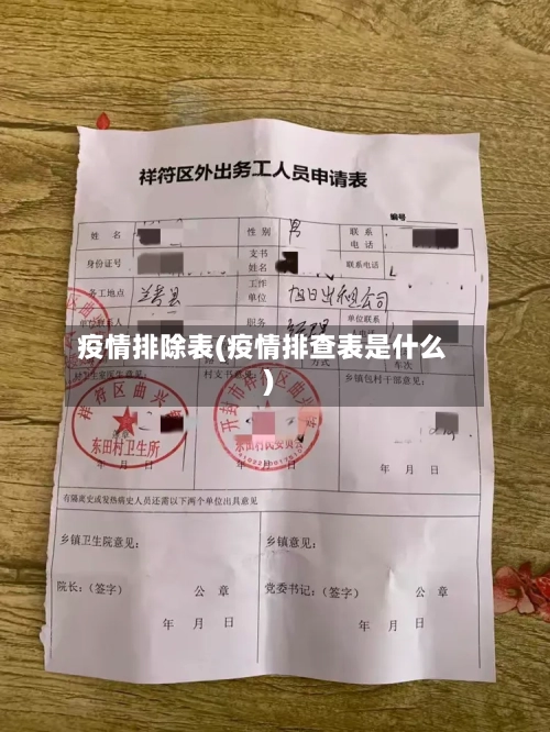 疫情排除表(疫情排查表是什么)-第2张图片