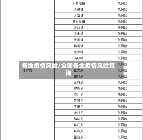 各地疫情风险/全国各地疫情风险查询
