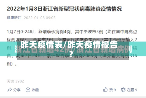昨天疫情表/昨天疫情报告?