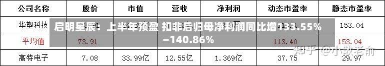 启明星辰：上半年预盈 扣非后归母净利润同比增133.55%—140.86%