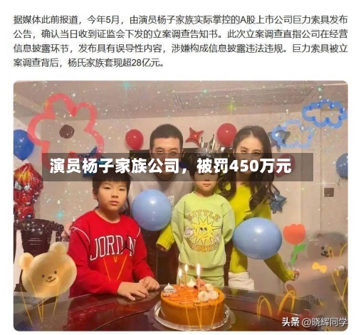 演员杨子家族公司	，被罚450万元-第2张图片