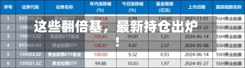 这些翻倍基，最新持仓出炉！