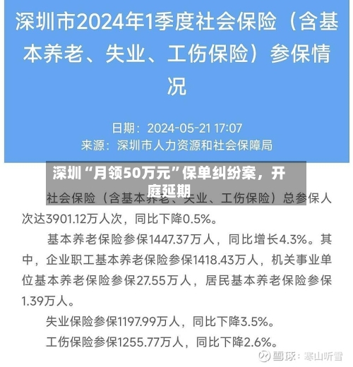 深圳“月领50万元	”保单纠纷案，开庭延期-第2张图片