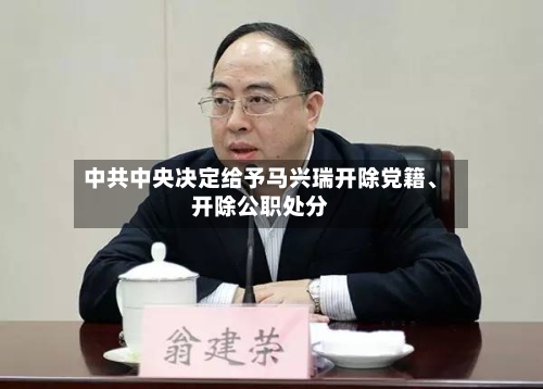 中共中央决定给予马兴瑞开除党籍、开除公职处分