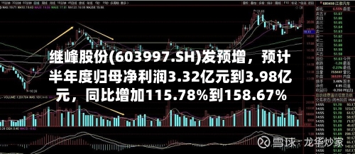 继峰股份(603997.SH)发预增，预计半年度归母净利润3.32亿元到3.98亿元，同比增加115.78%到158.67%