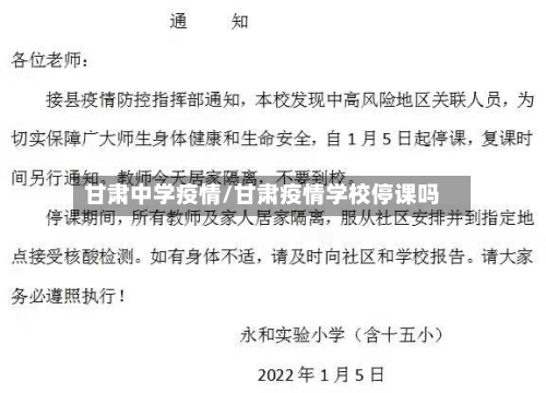 甘肃中学疫情/甘肃疫情学校停课吗-第3张图片