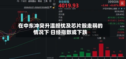 在中东冲突升温担忧及芯片股走弱的情况下 日经指数或下跌