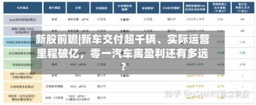新股前瞻|新车交付超千辆	、实际运营里程破亿，零一汽车离盈利还有多远？-第3张图片