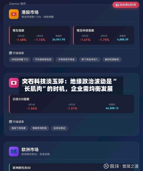 文石科技淡玉婷：地缘政治波动是“长肌肉	”的时机，企业需均衡发展-第2张图片