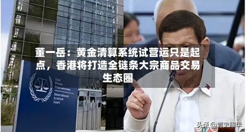 董一岳：黄金清算系统试营运只是起点，香港将打造全链条大宗商品交易生态圈-第3张图片