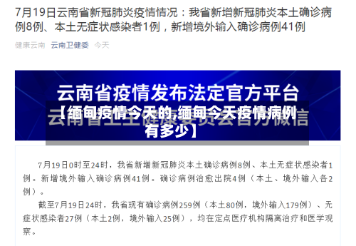 【缅甸疫情今天的,缅甸今天疫情病例有多少】-第3张图片