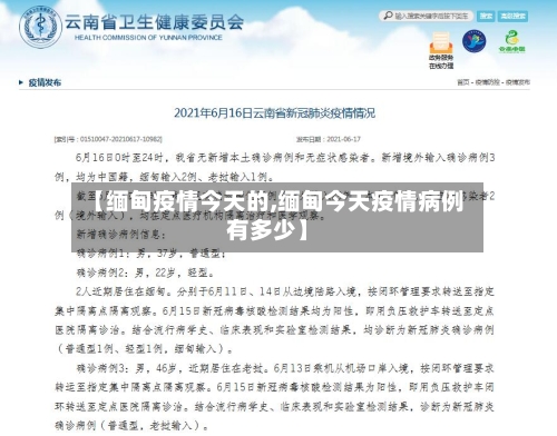 【缅甸疫情今天的,缅甸今天疫情病例有多少】