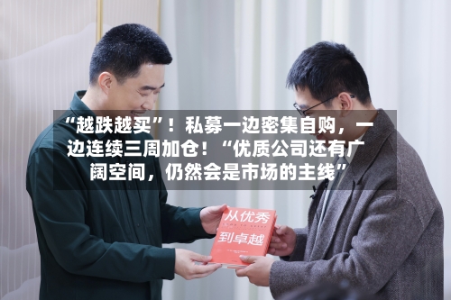 “越跌越买”！私募一边密集自购，一边连续三周加仓！“优质公司还有广阔空间，仍然会是市场的主线”