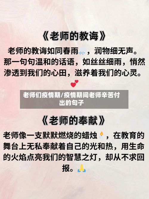 老师们疫情期/疫情期间老师辛苦付出的句子-第2张图片