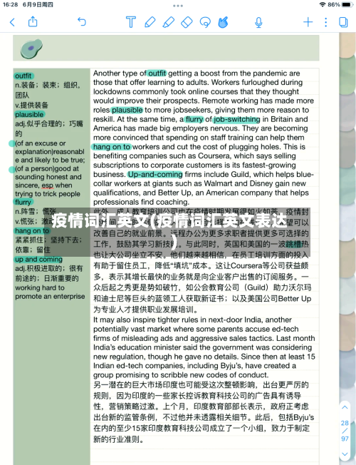 疫情词汇英文(疫情词汇英文表达)-第2张图片