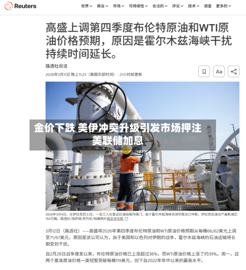 金价下跌 美伊冲突升级引发市场押注美联储加息-第2张图片