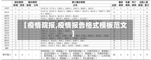 【疫情院报,疫情报告格式模板范文】-第2张图片