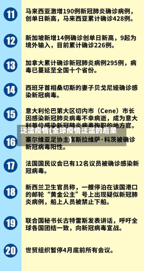 泛滥疫情(全球疫情泛滥的后果)