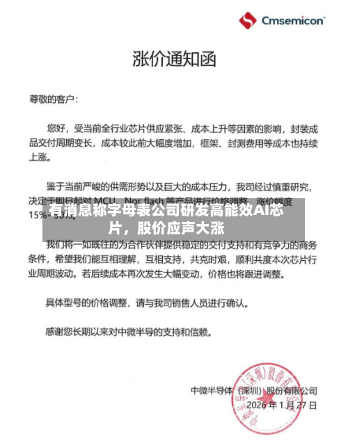 有消息称字母表公司研发高能效AI芯片，股价应声大涨