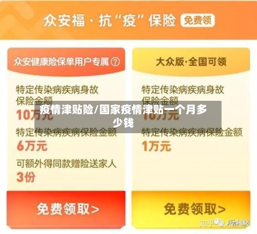 疫情津贴险/国家疫情津贴一个月多少钱